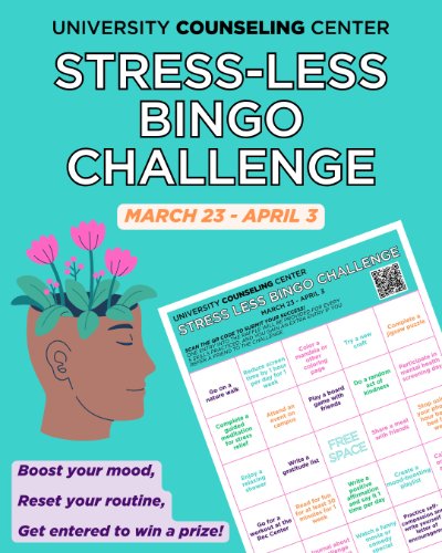 Stress Less Bingo Challenge Kickoff Tabling